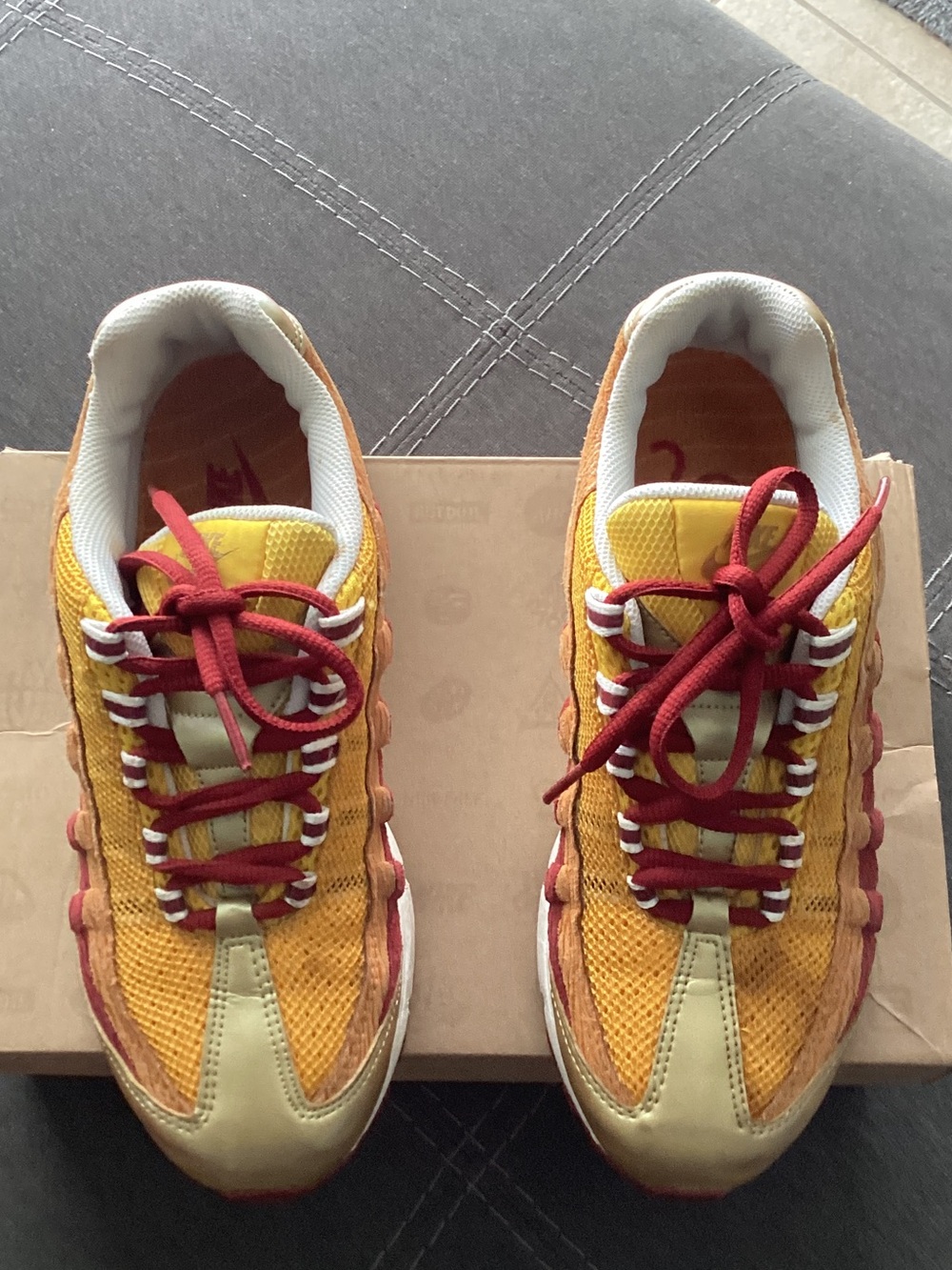 Nike Women Yellow and Red Mesh Sneakers